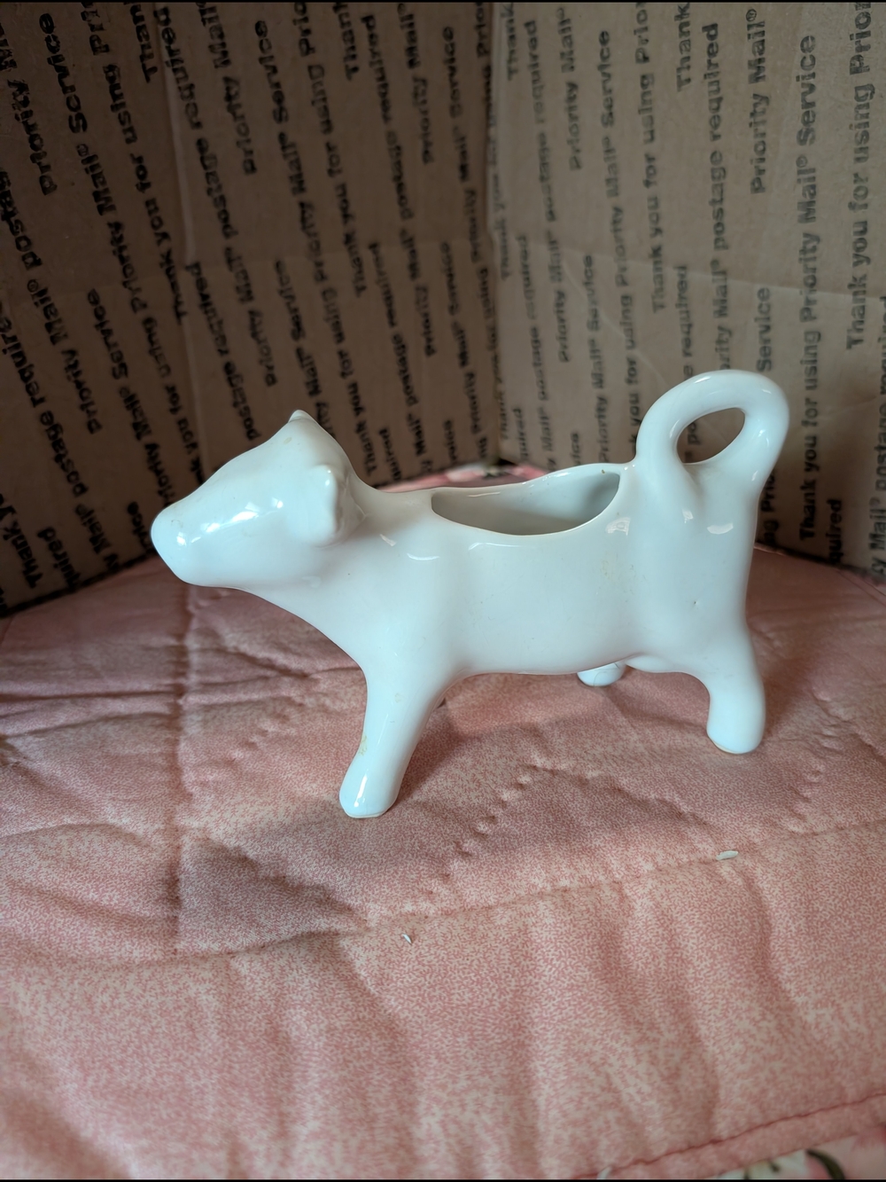 White Ceramic Cow Creamer Pitcher